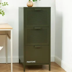 Pantone NINO Petit meuble de rangement 3 tiroirs en métal H105cm