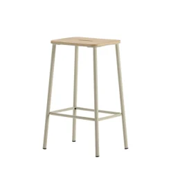 No name NOKI Lot de 2 tabourets de bar en bois et métal H65cm