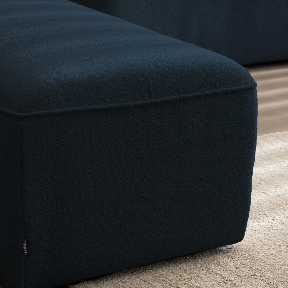 Drawer NOOR Angle réversible pour canapé modulable en tissu bouclette