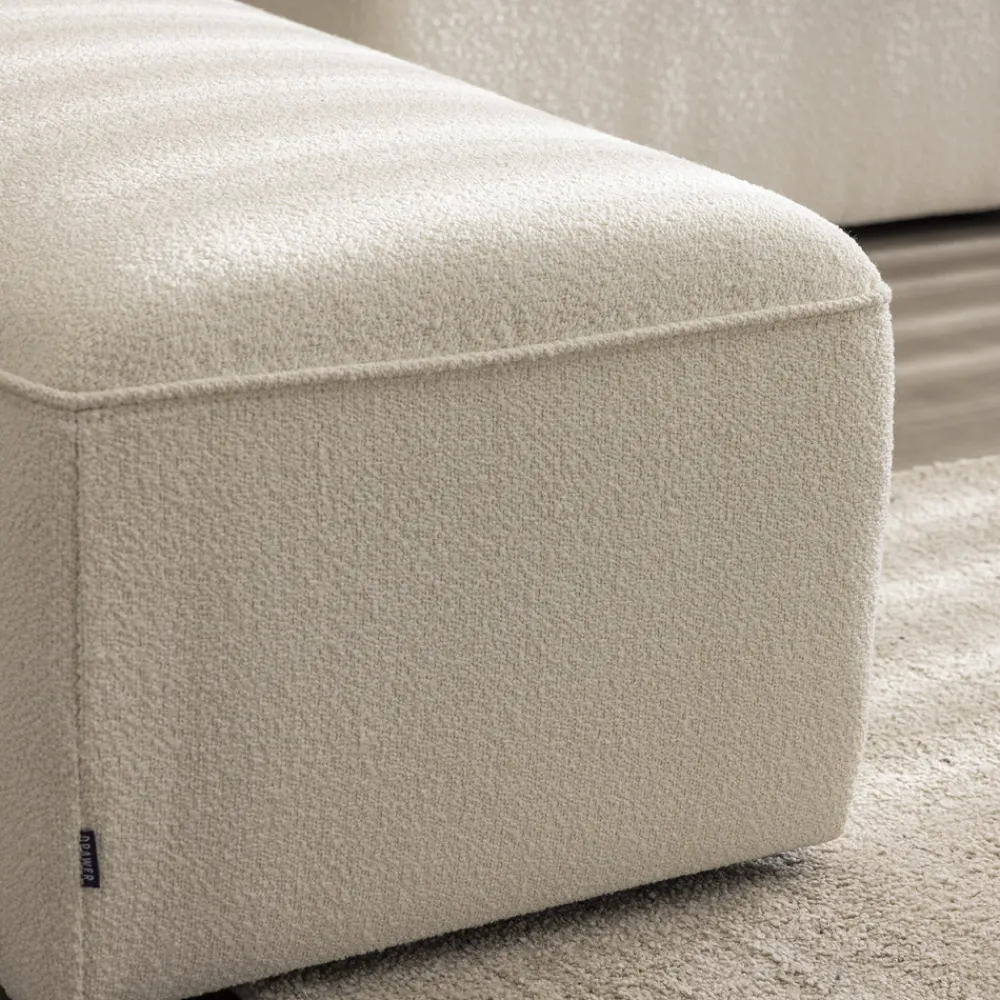 Drawer NOOR Pouf pour canapé modulable en tissu bouclette