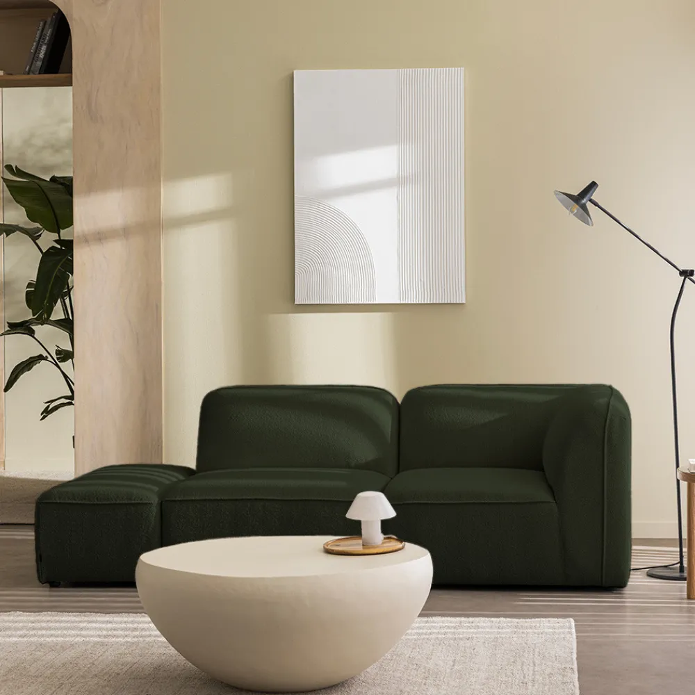 Drawer NOOR Pouf pour canapé modulable en tissu bouclette