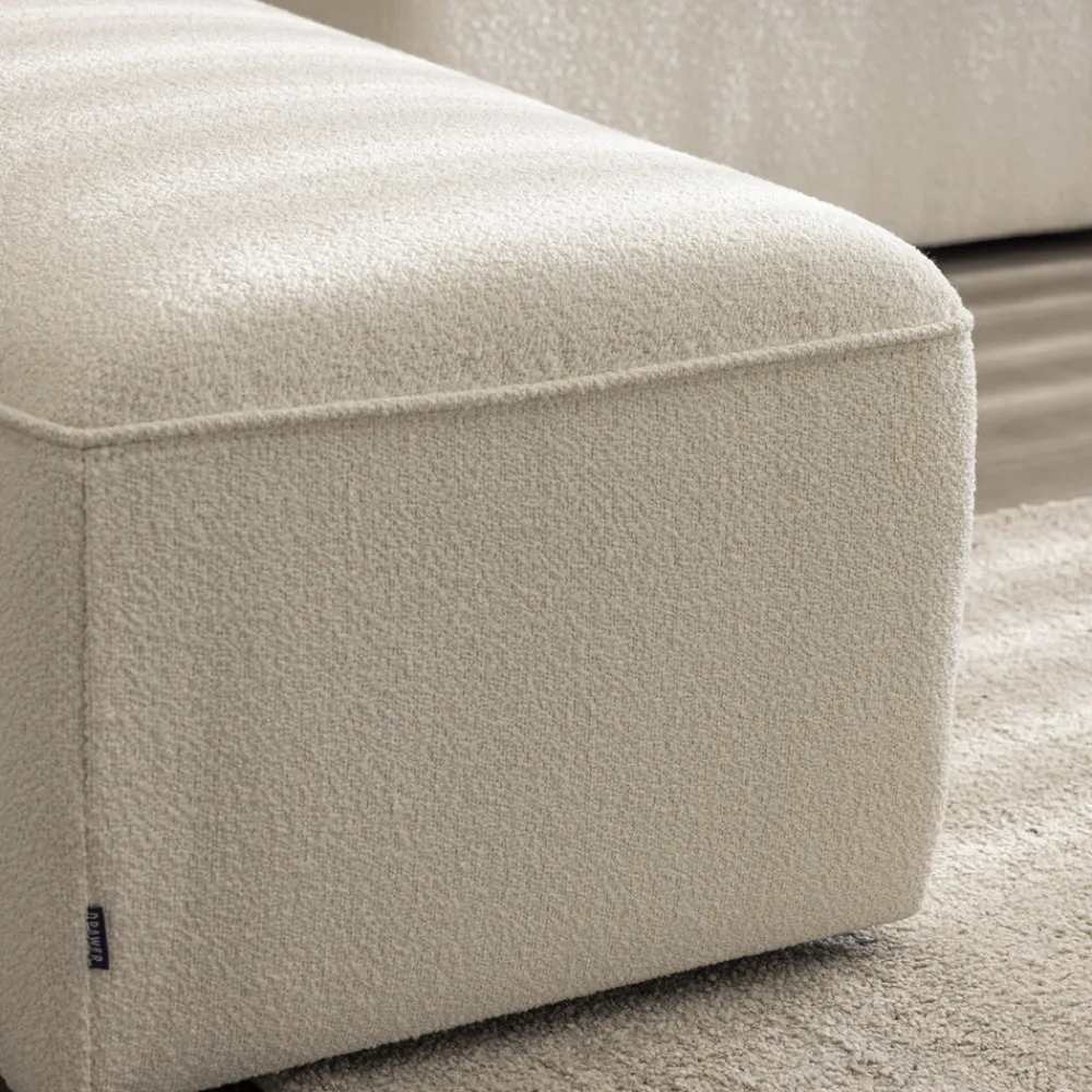 Drawer NOOR Pouf pour canapé modulable en tissu bouclette