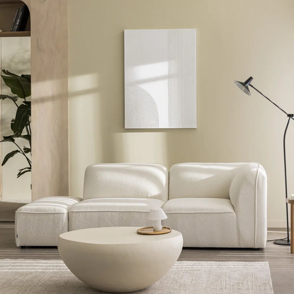 Drawer NOOR Pouf pour canapé modulable en tissu bouclette