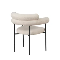 Drawer NORI Lot de 2 fauteuils de table en tissu bouclette et métal