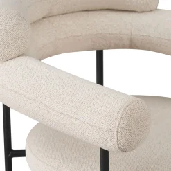 Drawer NORI Lot de 2 fauteuils de table en tissu bouclette et métal