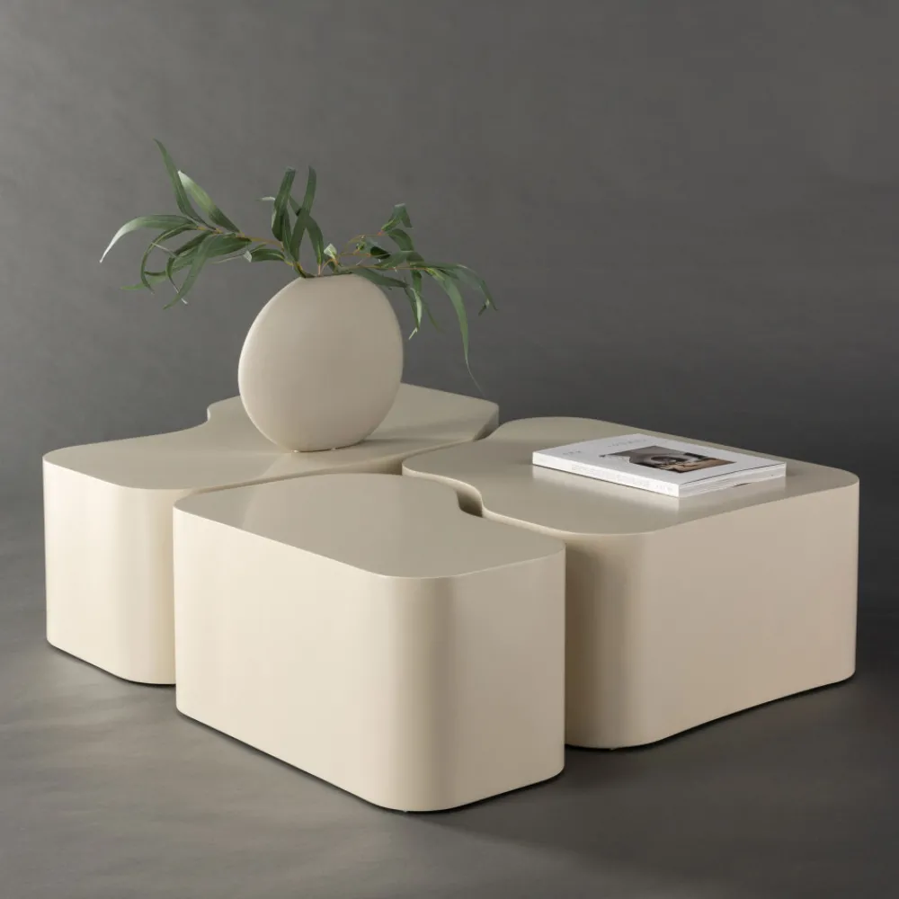 Venture Home NORLAND Lot de 3 tables basses organiques en bois 92x70cm