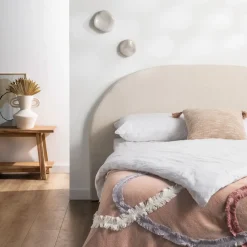 Drawer NOUSSA Tête de lit en coton et lin demi-lune L150cm