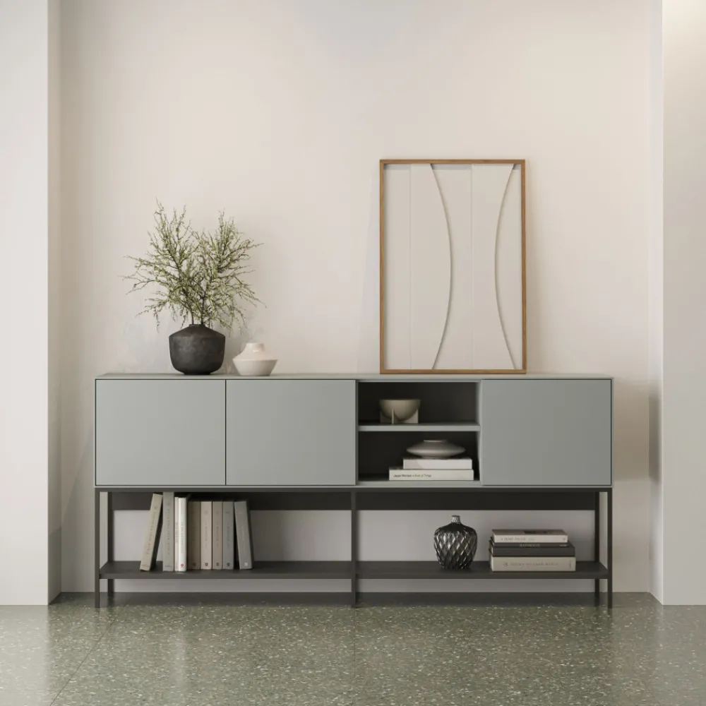 No name NOXA Buffet 3 portes en bois et métal L180cm