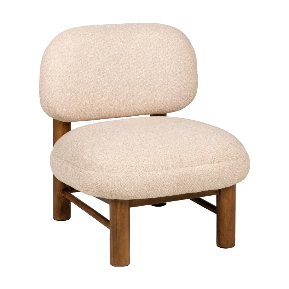 Drawer NUBO Fauteuil en tissu bouclette et bois