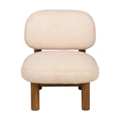 Drawer NUBO Fauteuil en tissu bouclette et bois