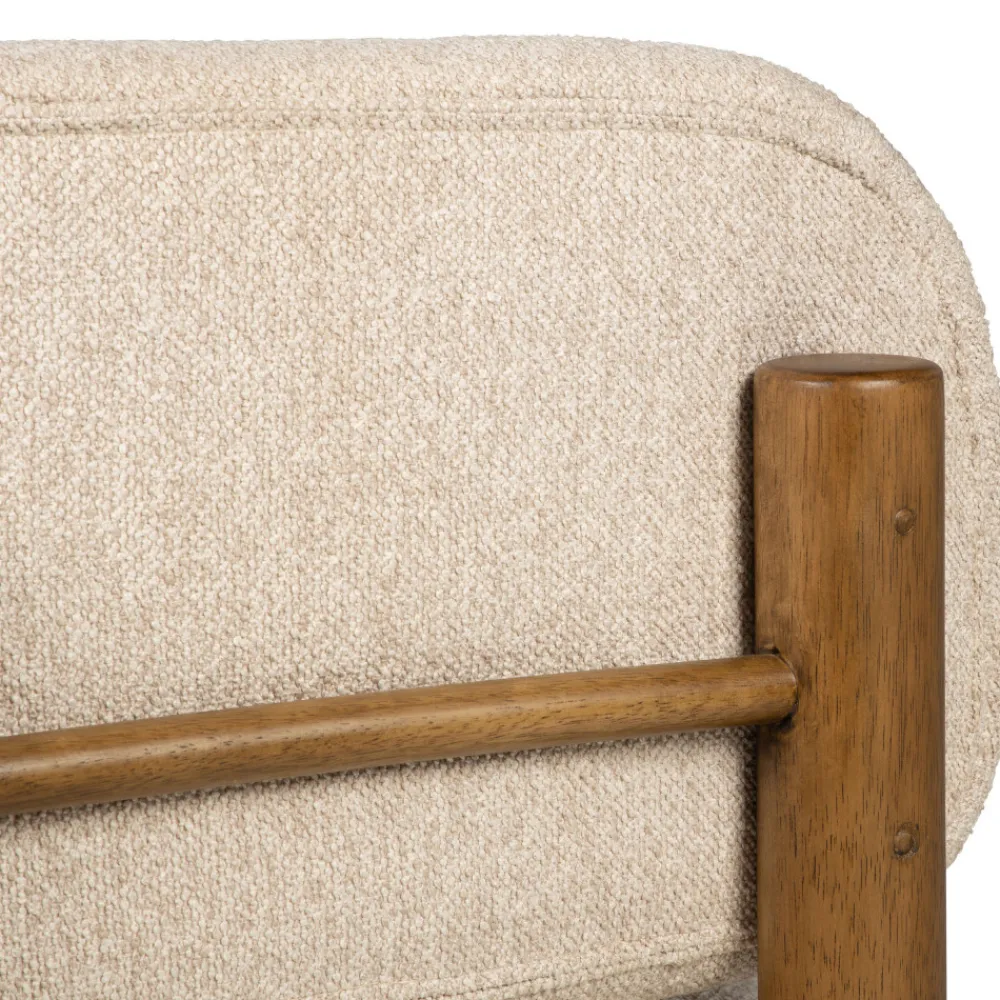 Drawer NUBO Fauteuil en tissu bouclette et bois