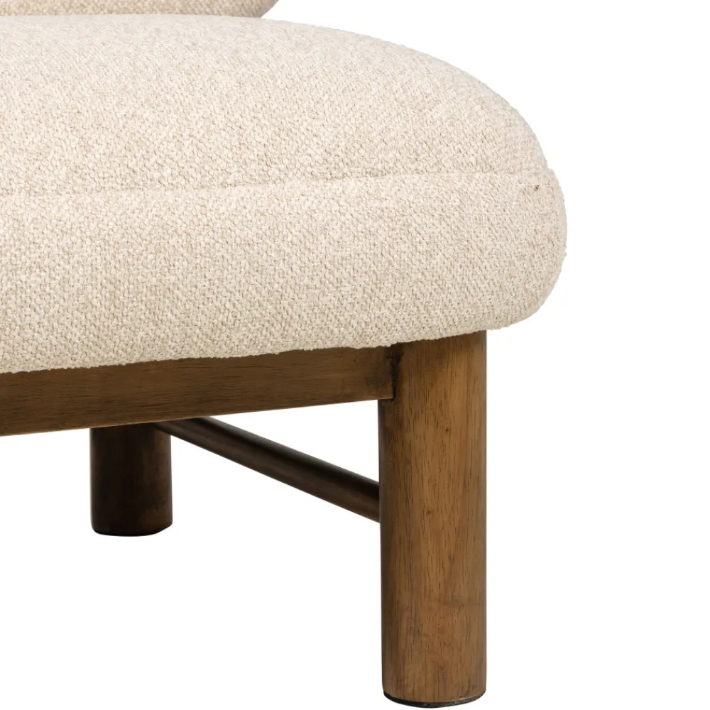 Drawer NUBO Fauteuil en tissu bouclette et bois