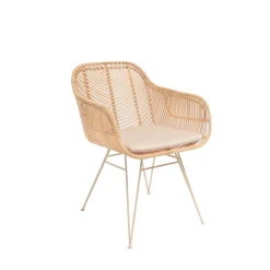 Drawer NUNUHAI Fauteuil de table en rotin pieds beiges