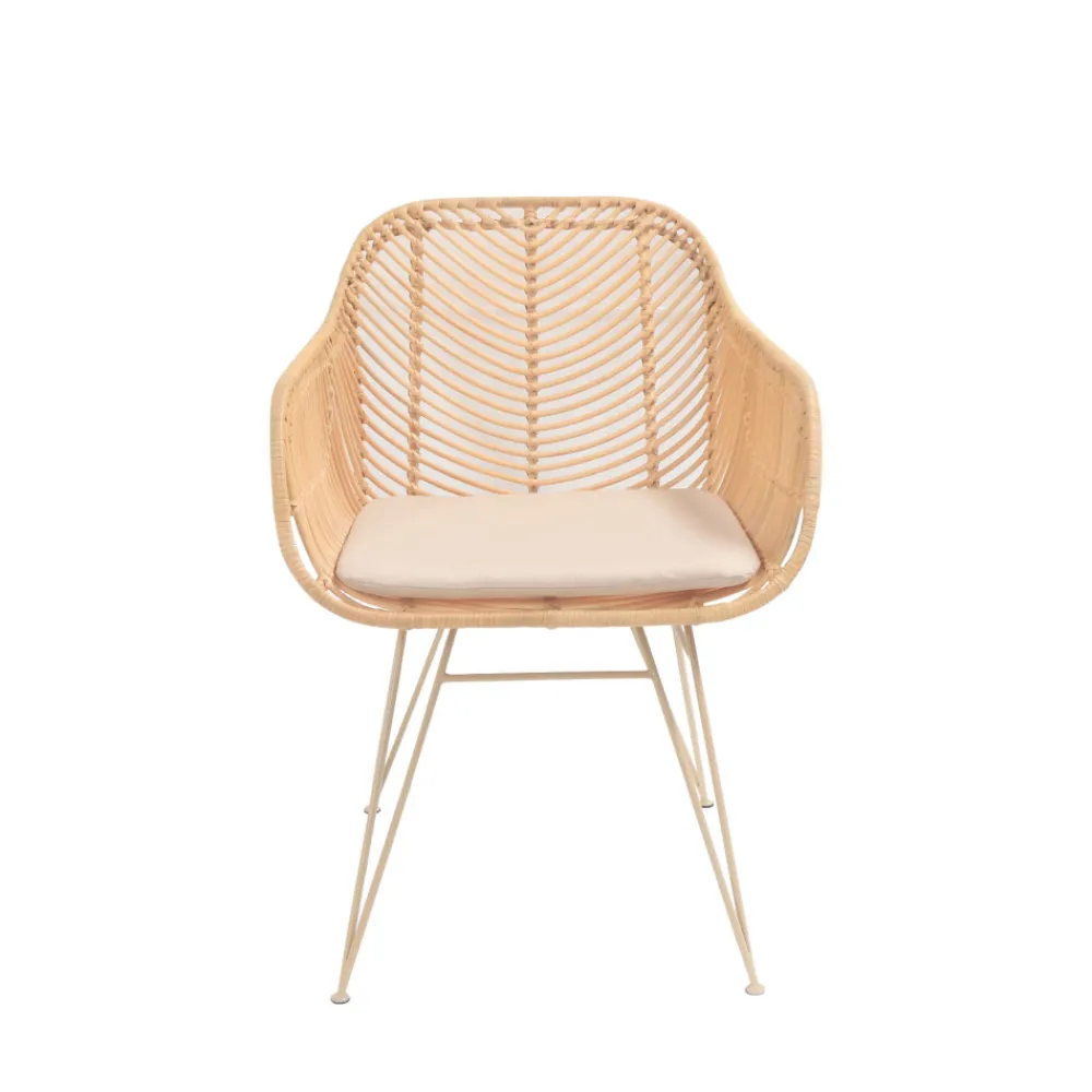 Drawer NUNUHAI Fauteuil de table en rotin pieds beiges