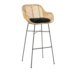 Drawer NUNUHAI Lot de 2 tabourets de bar en rotin H76cm