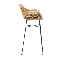 Drawer NUNUHAI Lot de 2 tabourets de bar en rotin H76cm