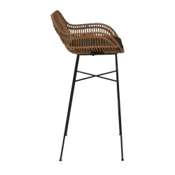 Drawer NUNUHAI Lot de 2 tabourets de bar en rotin H76cm