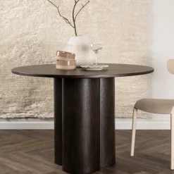 Venture Home OLIVIA Table à manger 4 personnes ronde en bois