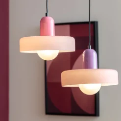 Leitmotiv OPACO GRATO Suspension en métal avec abat-jour cylindrique