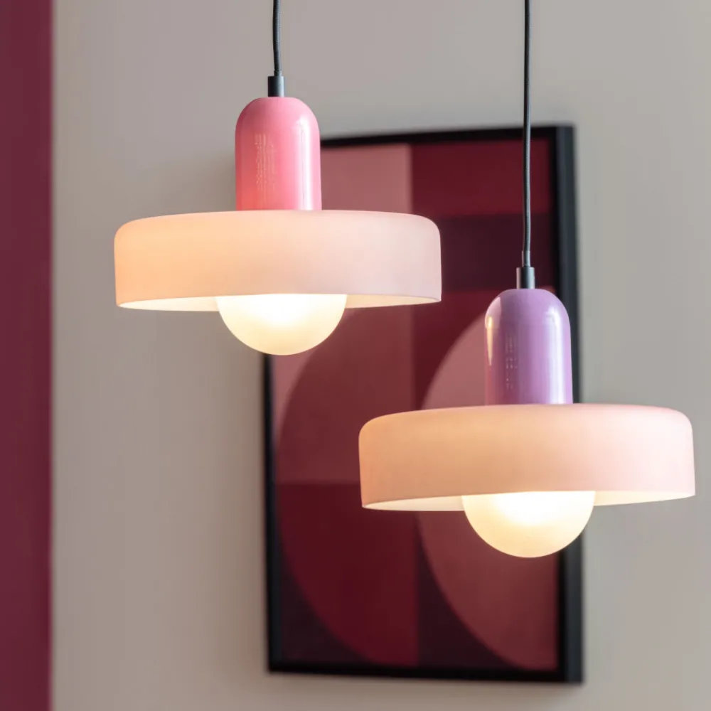 Leitmotiv OPACO GRATO Suspension en métal avec abat-jour cylindrique