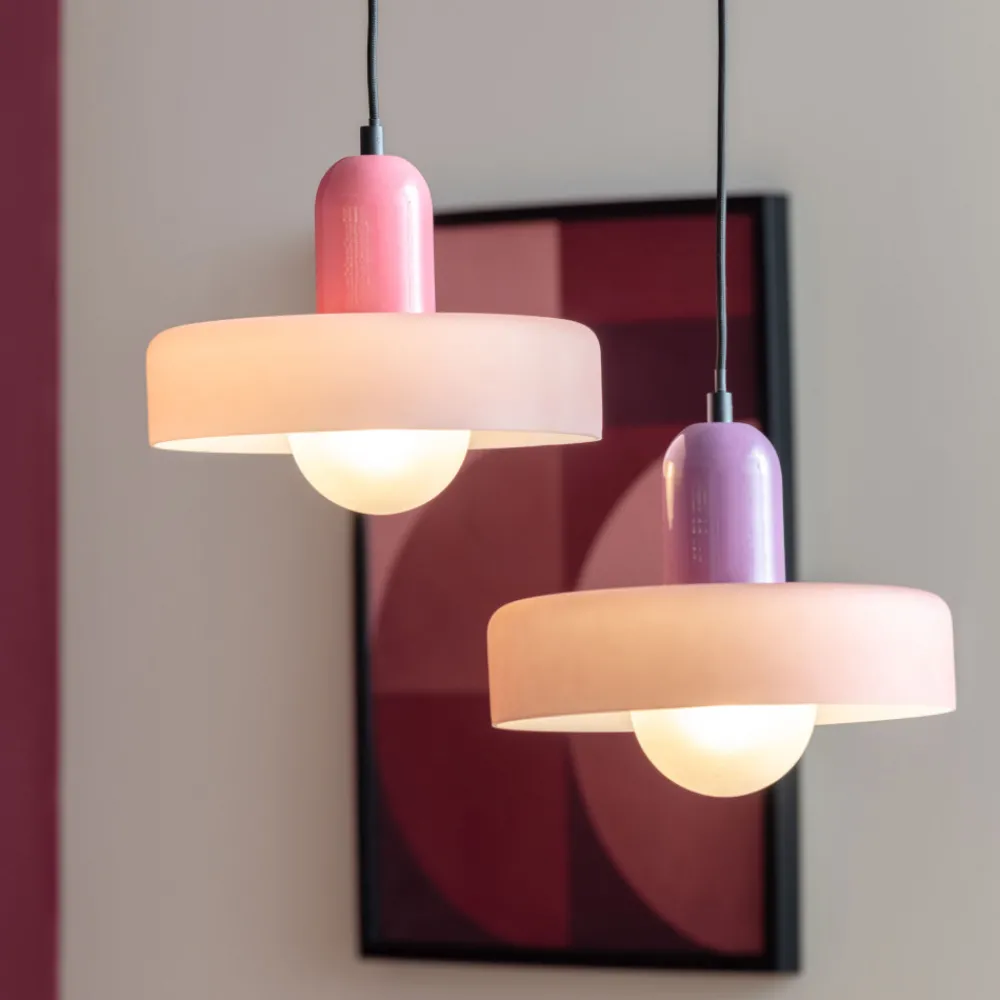 Leitmotiv OPACO GRATO Suspension en métal avec abat-jour cylindrique