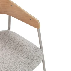 Drawer OPNA Lot de 2 fauteuils de table en tissu, bois et métal
