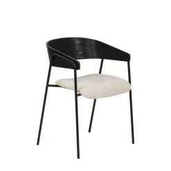 Drawer OPNA Lot de 2 fauteuils de table en tissu, bois et métal