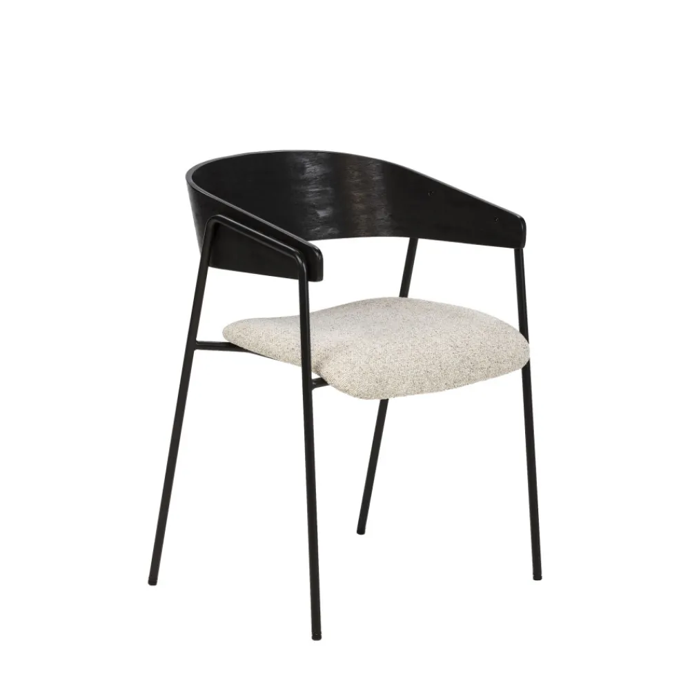 Drawer OPNA Lot de 2 fauteuils de table en tissu, bois et métal