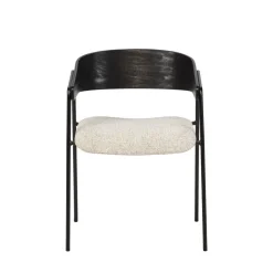 Drawer OPNA Lot de 2 fauteuils de table en tissu, bois et métal