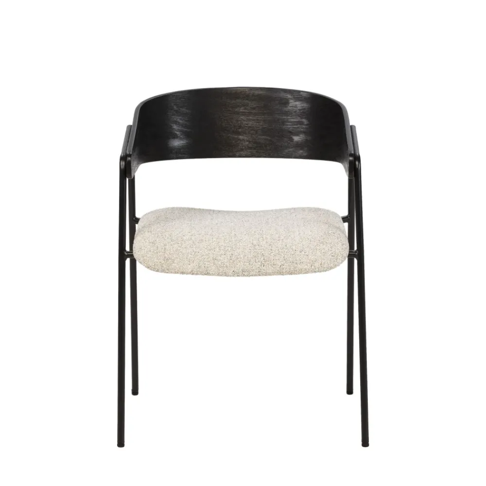 Drawer OPNA Lot de 2 fauteuils de table en tissu, bois et métal