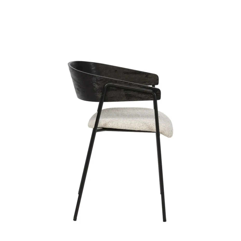 Drawer OPNA Lot de 2 fauteuils de table en tissu, bois et métal