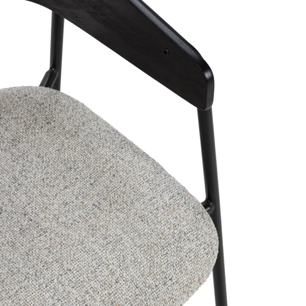 Drawer OPNA Lot de 2 fauteuils de table en tissu, bois et métal
