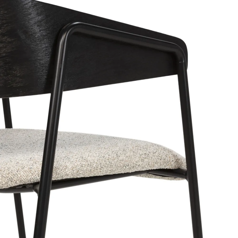 Drawer OPNA Lot de 2 fauteuils de table en tissu, bois et métal