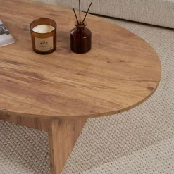 Drawer ORIS Table basse organique en bois 120x65cm