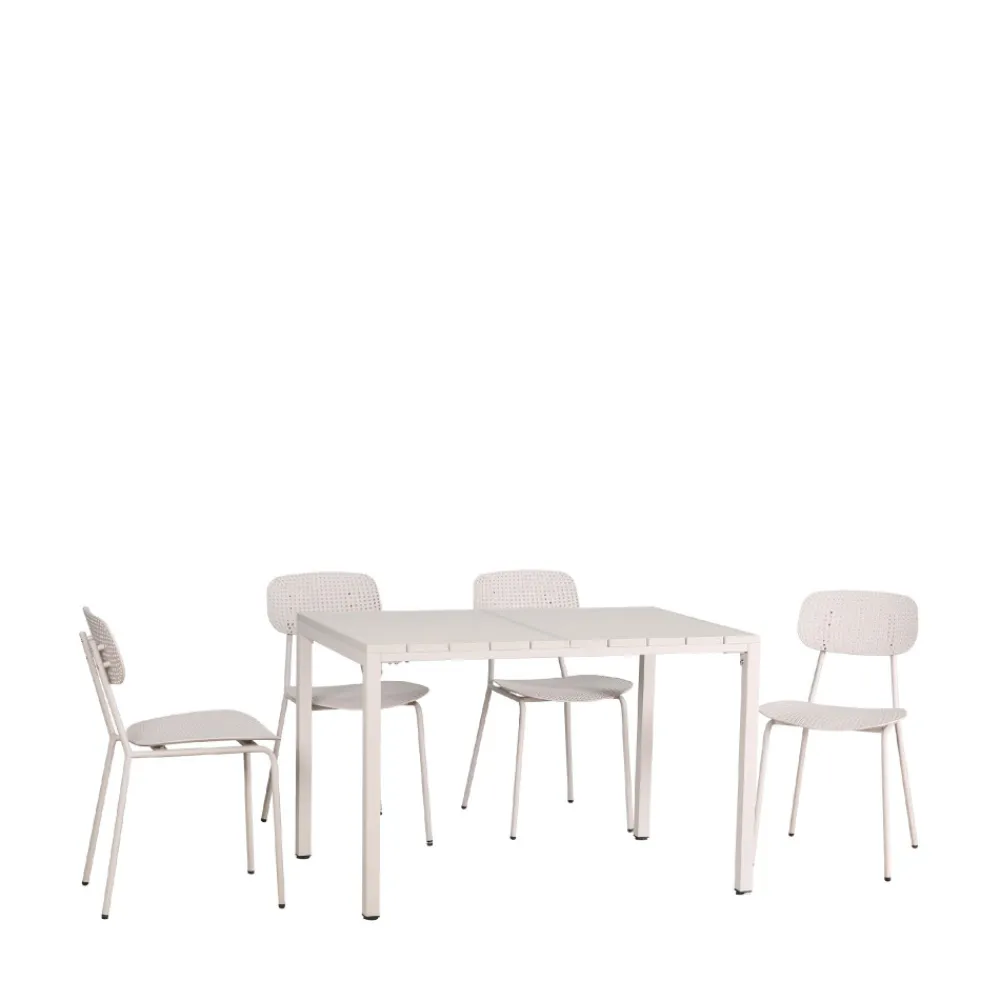 Drawer ORKA Ensemble table et chaises de jardin 4 personnes en métal