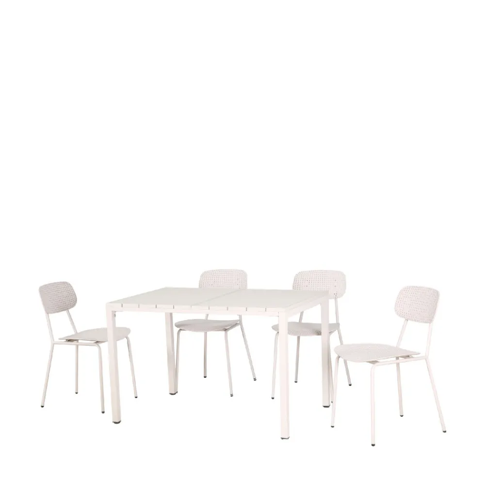 Drawer ORKA Ensemble table et chaises de jardin 4 personnes en métal