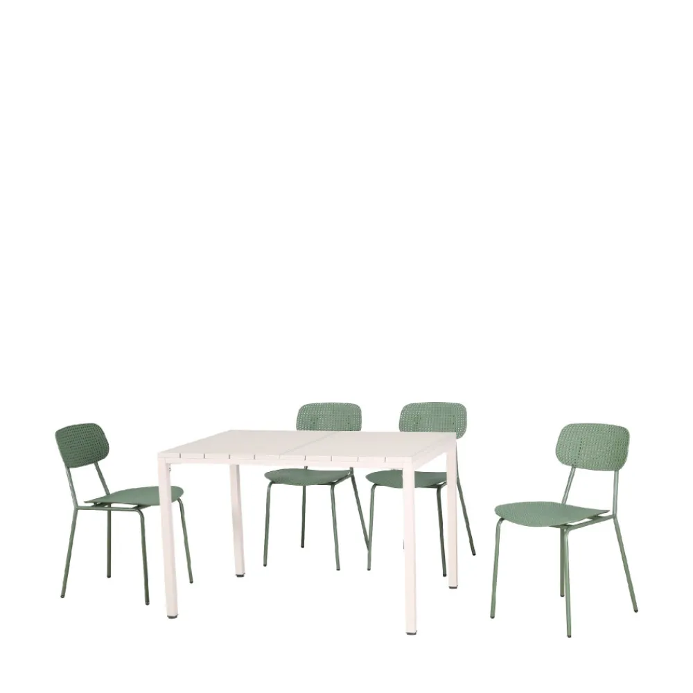 Drawer ORKA Ensemble table et chaises de jardin 4 personnes en métal