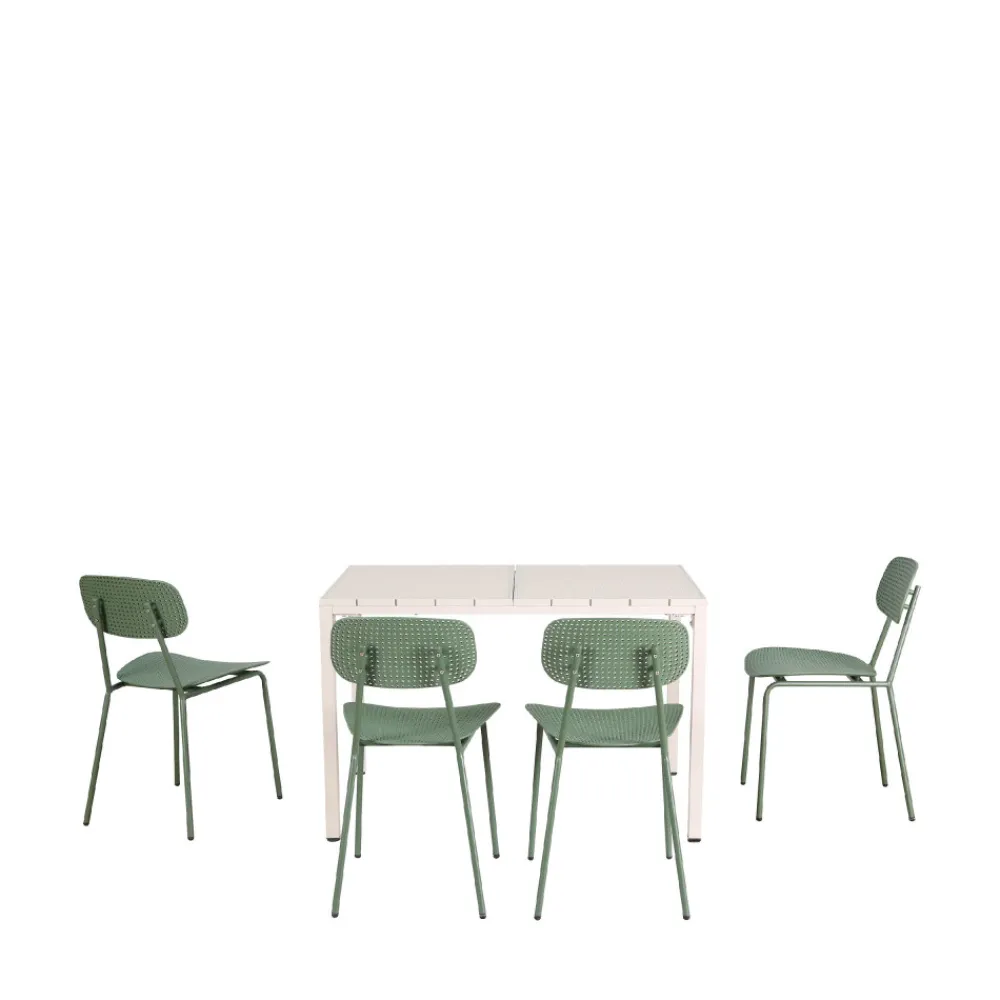 Drawer ORKA Ensemble table et chaises de jardin 4 personnes en métal