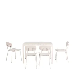 Drawer ORKA Ensemble table et chaises de jardin 4 personnes en métal