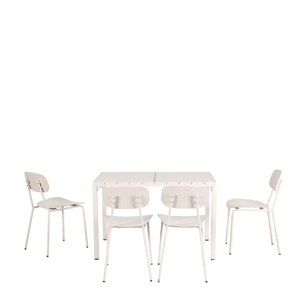 Drawer ORKA Ensemble table et chaises de jardin 4 personnes en métal
