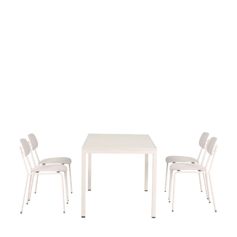 Drawer ORKA Ensemble table et chaises de jardin 4 personnes en métal