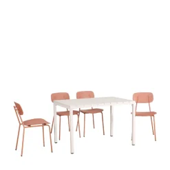 Drawer ORKA Ensemble table et chaises de jardin 4 personnes en métal