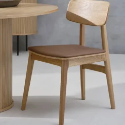 No name ORR Lot de 2 chaises en bois et simili