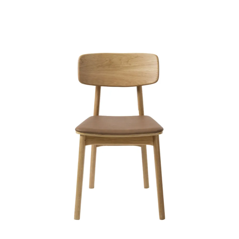 No name ORR Lot de 2 chaises en bois et simili