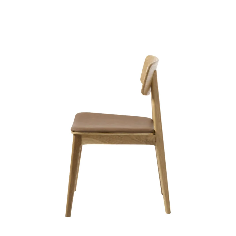 No name ORR Lot de 2 chaises en bois et simili