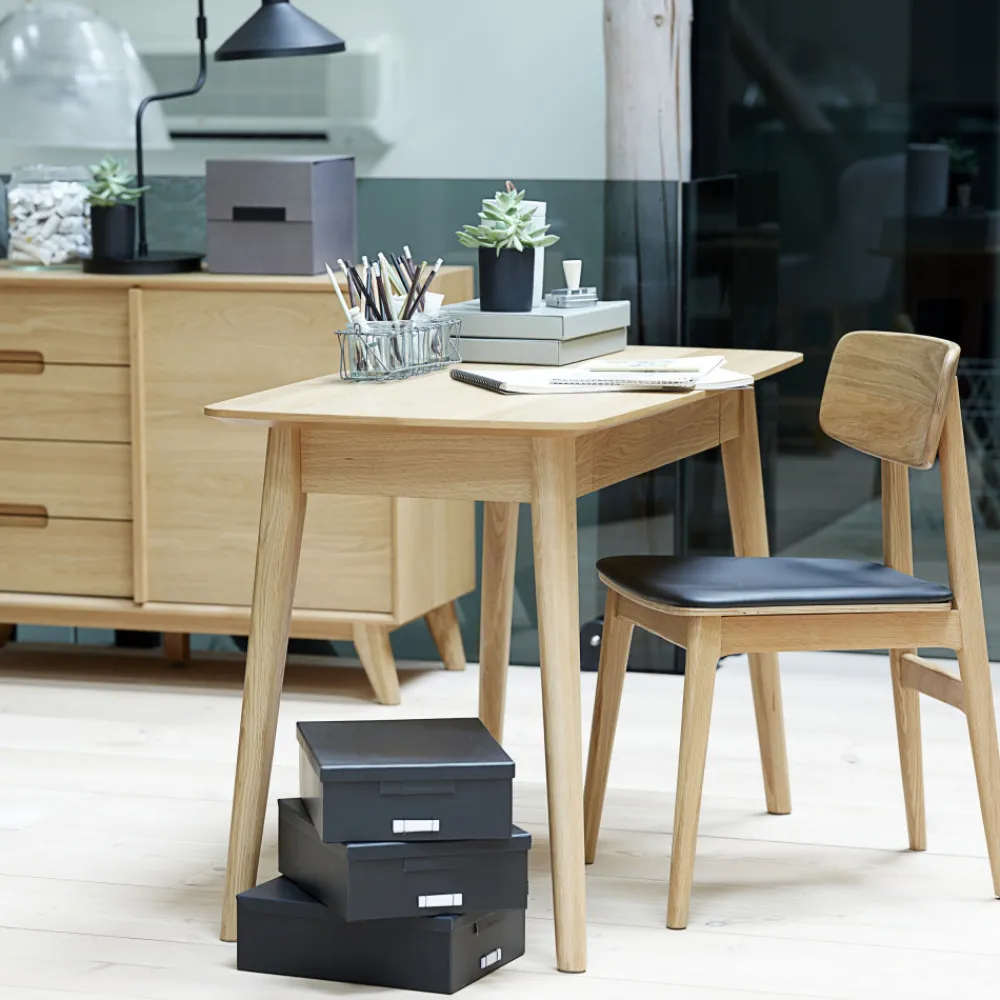 No name ORR Lot de 2 chaises en bois et simili