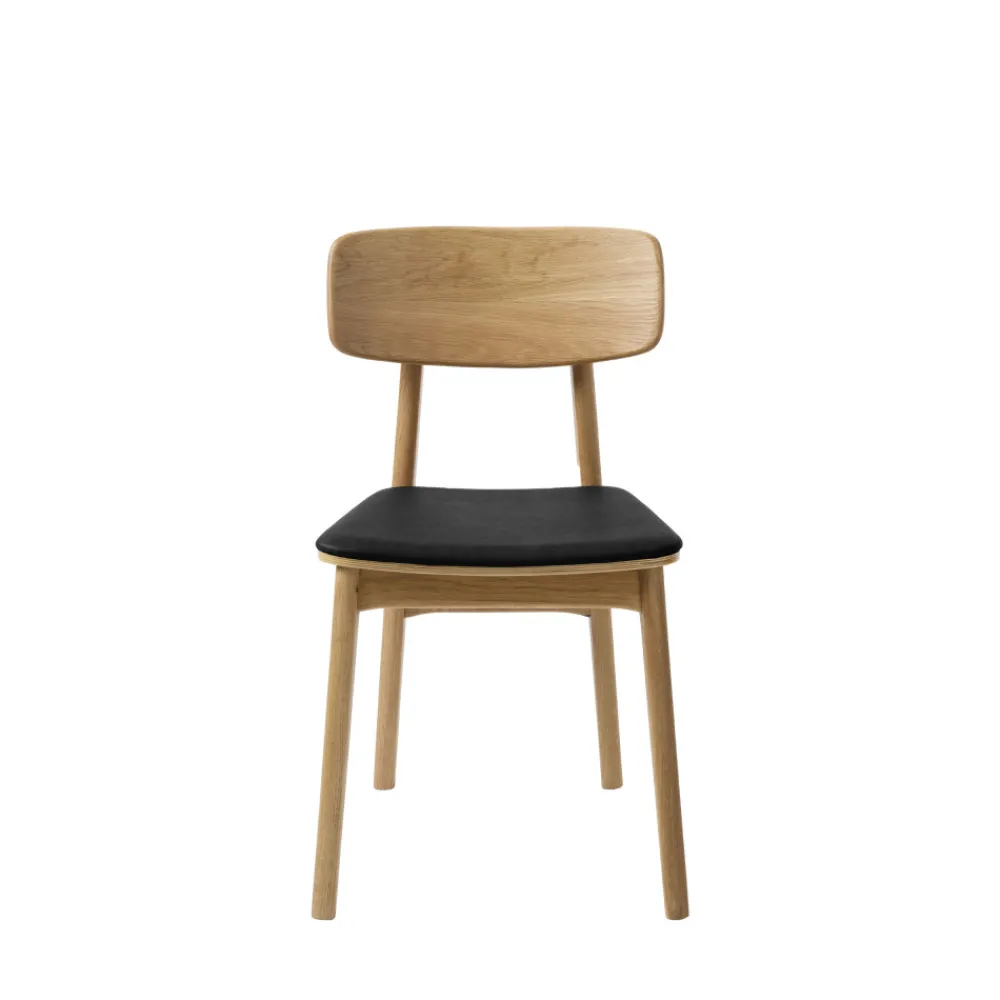 No name ORR Lot de 2 chaises en bois et simili