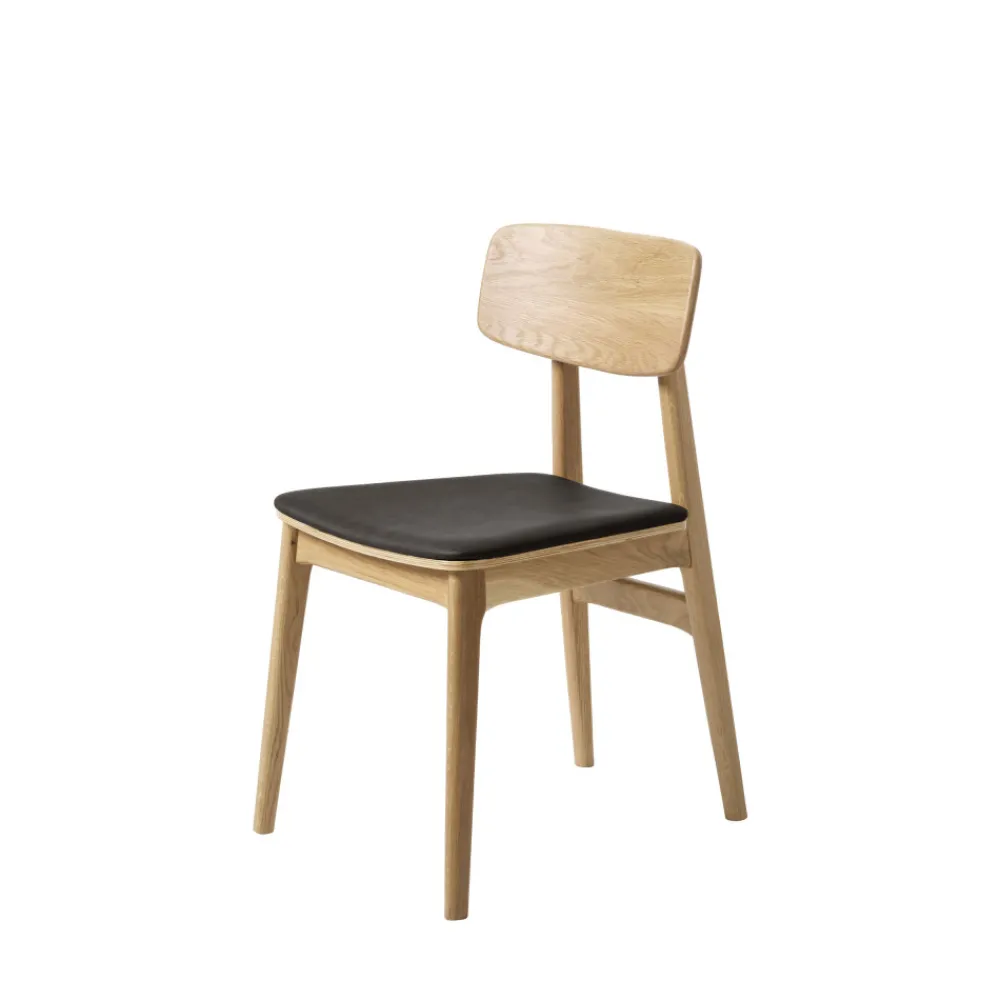 No name ORR Lot de 2 chaises en bois et simili