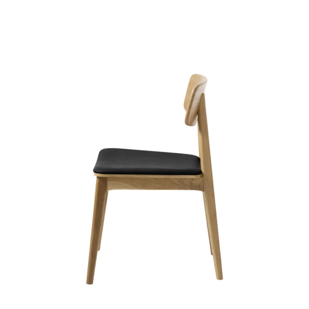 No name ORR Lot de 2 chaises en bois et simili