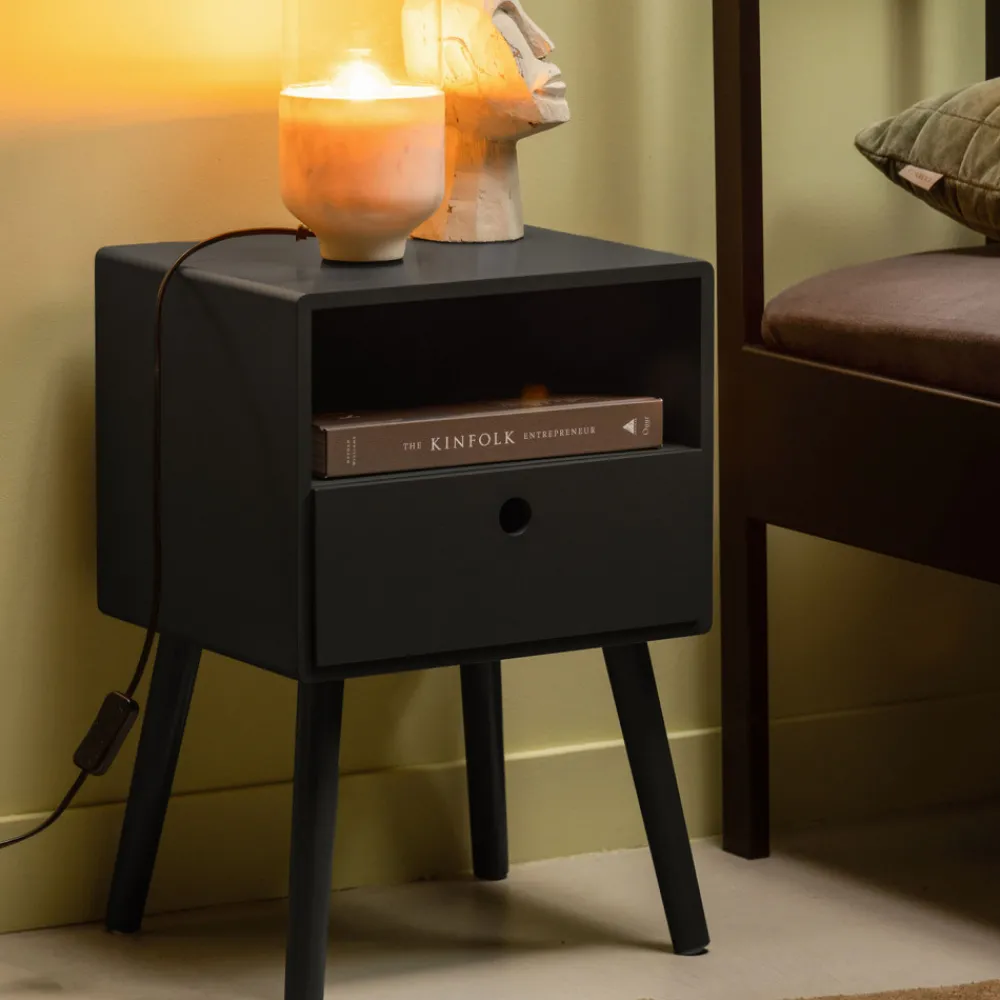 Woood OZZY Table de chevet 1 tiroir, 1 niche en bois